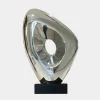 Statues & Sculptures Table Top|Abstract-Cosmic Glow 54cm Silver Metal Indoor Sculpture