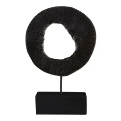 Statues & Sculptures Table Top|Abstract-Cosmic Loop 43cm Black Wood Indoor Sculpture
