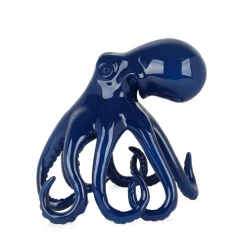 Statues & Sculptures Table Top|Animals-Cosmic Octopus 31cm Blue Resin Indoor Sculpture