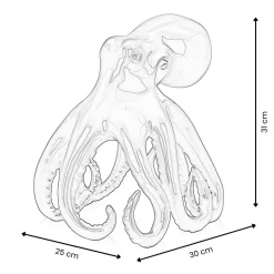 Statues & Sculptures Table Top|Animals-Cosmic Octopus 31cm Red Resin Indoor Sculpture