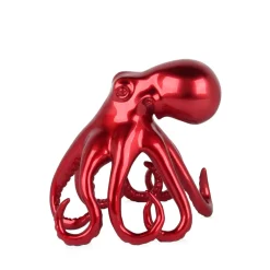 Statues & Sculptures Table Top|Animals-Cosmic Octopus 22cm Red Resin Indoor Sculpture
