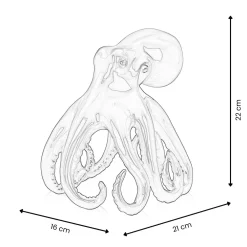 Statues & Sculptures Table Top|Animals-Cosmic Octopus 22cm Red Resin Indoor Sculpture