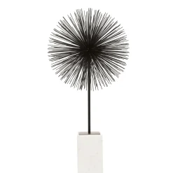 Statues & Sculptures Table Top|Abstract-Cosmic Pulse 64cm Black Metal Indoor Sculpture