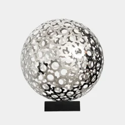 Statues & Sculptures Table Top|Abstract-Cosmic Sphere 44cm Silver Metal Indoor Sculpture
