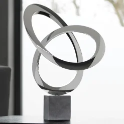 Statues & Sculptures Contemporary|Contemporary-Cosmos 58cm Metal Stainless Steel Indoor Sculpture