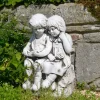 Statues & Sculptures Children-Country Boy & Girl 56cm Stone Resin Garden Statue