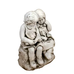 Statues & Sculptures Children-Country Boy & Girl 56cm Stone Resin Garden Statue