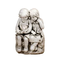 Statues & Sculptures Children-Country Boy & Girl 56cm Stone Resin Garden Statue