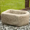 Statues & Sculptures Troughs-Countryside Design Stone Planter Garden Trough