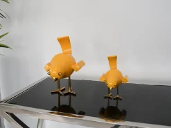 Statues & Sculptures Table Top|Animals-Cubic Bird 22cm Caio Yellow Resin Indoor Sculpture