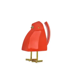 Statues & Sculptures Table Top|Animals-Cubic Bird 14cm Orange Resin Indoor Sculpture