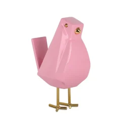 Statues & Sculptures Table Top|Animals-Cubic Bird 30cm Pink Resin Indoor Sculpture