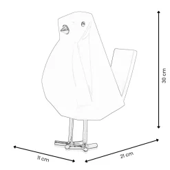 Statues & Sculptures Table Top|Animals-Cubic Bird 30cm Pink Resin Indoor Sculpture