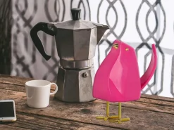 Statues & Sculptures Table Top|Animals-Cubic Bird 14cm Pink Resin Indoor Sculpture