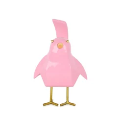 Statues & Sculptures Table Top|Animals-Cubic Bird 18cm Pink Resin Indoor Sculpture