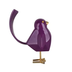 Statues & Sculptures Table Top|Animals-Cubic Bird 30cm Violet Resin Indoor Sculpture