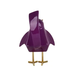 Statues & Sculptures Table Top|Animals-Cubic Bird 30cm Violet Resin Indoor Sculpture