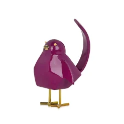Statues & Sculptures Table Top|Animals-Cubic Bird 18cm Violet Resin Indoor Sculpture
