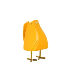 Statues & Sculptures Table Top|Animals-Cubic Bird 14cm Yellow Resin Indoor Sculpture
