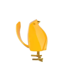Statues & Sculptures Table Top|Animals-Cubic Bird 14cm Yellow Resin Indoor Sculpture