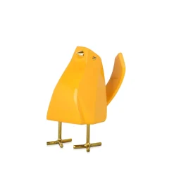 Statues & Sculptures Table Top|Animals-Cubic Bird 14cm Yellow Resin Indoor Sculpture