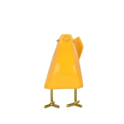 Statues & Sculptures Table Top|Animals-Cubic Bird 14cm Yellow Resin Indoor Sculpture
