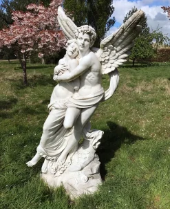 Statues & Sculptures Angel|Roman-Cupid & Psyche 197cm Marble Garden Statue