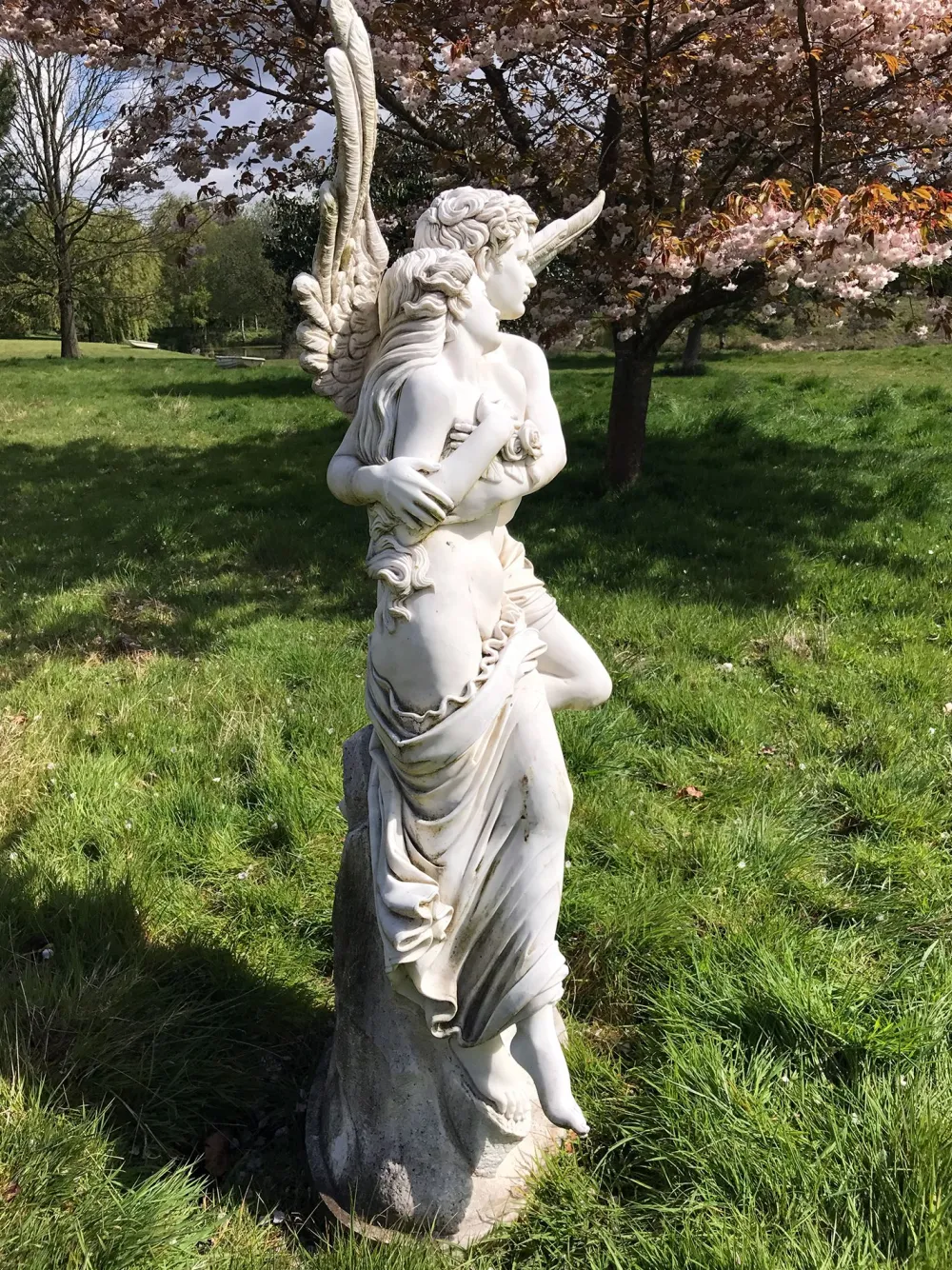 Statues & Sculptures Angel|Roman-Cupid & Psyche 197cm Marble Garden Statue