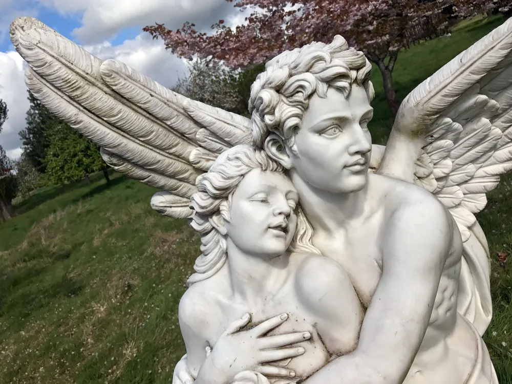 Statues & Sculptures Angel|Roman-Cupid & Psyche 197cm Marble Garden Statue