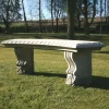 Statues & Sculptures Stone Benches-Curved Ivy Stone Garden Bench