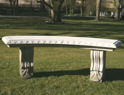 Statues & Sculptures Stone Benches-Curved Ivy Stone Garden Bench