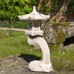 Statues & Sculptures Pagodas-Curved Japanese Pagoda Antique Stone Garden Ornament