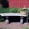 Statues & Sculptures Stone Benches-Curved Pattern Top Stone Garden Bench