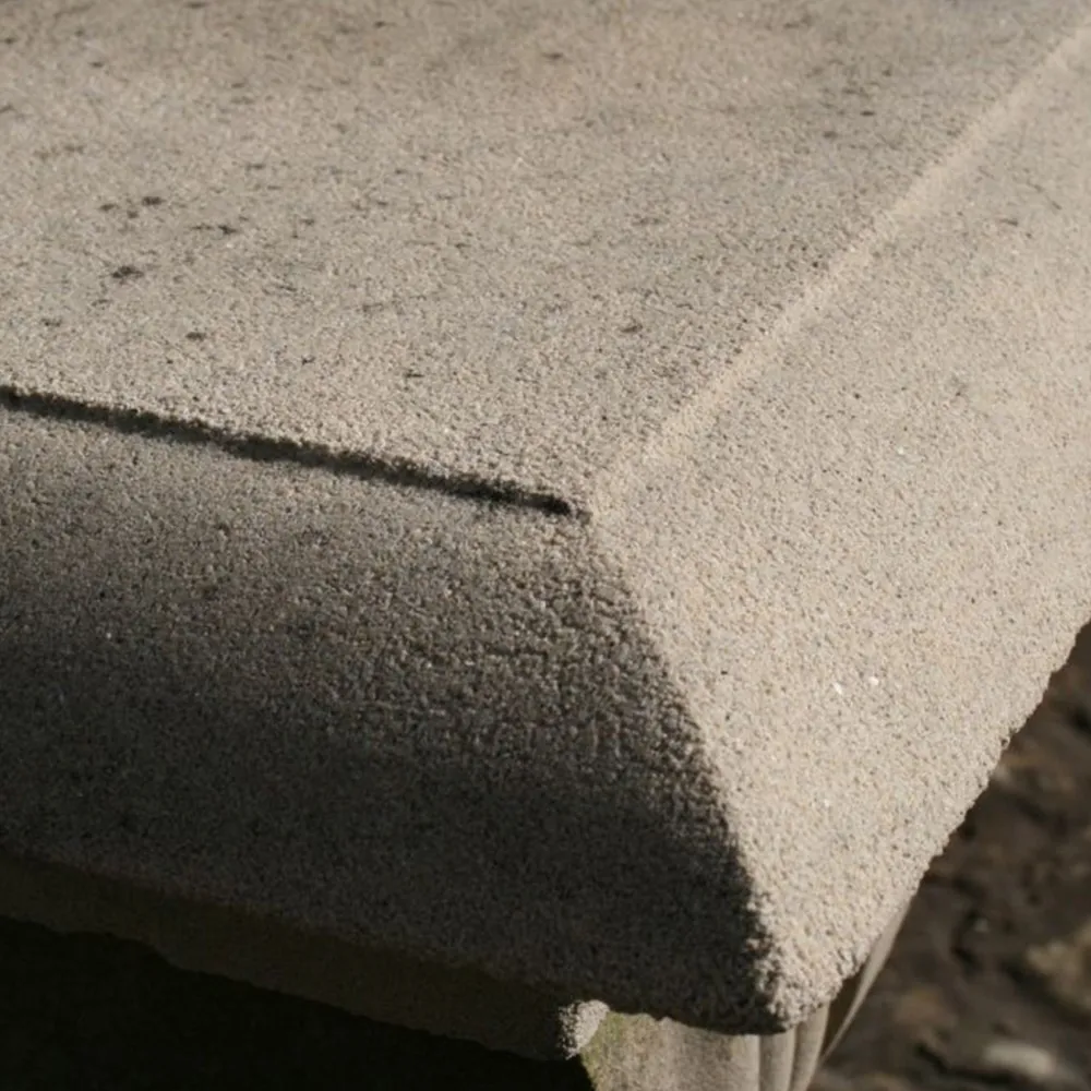 Statues & Sculptures Stone Benches-Curved Plain Double Stone Garden Bench