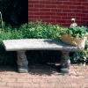 Statues & Sculptures Stone Benches-Curved Plain Top Stone Garden Bench