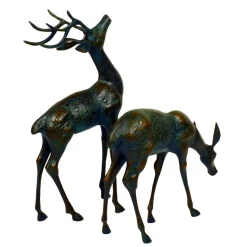 Statues & Sculptures Stags & Deers-Deer & Doe Bronze Metal Garden Statues