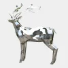 Statues & Sculptures Wildlife|Stags & Deers-Deer 197cm Geometric Metal Garden Sculpture v2