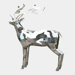 Statues & Sculptures Wildlife|Stags & Deers-Deer 197cm Geometric Metal Garden Sculpture v2