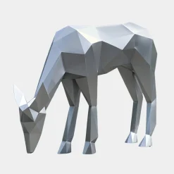 Statues & Sculptures Wildlife|Stags & Deers-Deer 90cm Geometric Metal Garden Sculpture