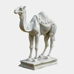Statues & Sculptures Wildlife|Modern-Desert Camel 160cm White Marble Garden Statue v6