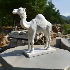 Statues & Sculptures Wildlife|Modern-Desert Camel 160cm White Marble Garden Statue v1