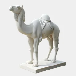 Statues & Sculptures Wildlife|Modern-Desert Camel 160cm White Marble Garden Statue v4