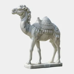 Statues & Sculptures Wildlife|Modern-Desert Camel 160cm White Marble Garden Statue v3