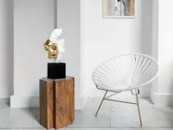 Statues & Sculptures Figurative|Table Top-Divided Diva 50cm White Resin Indoor Sculpture