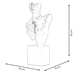 Statues & Sculptures Figurative|Table Top-Divided Diva 50cm White Resin Indoor Sculpture