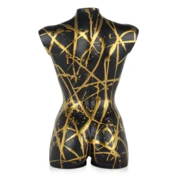 Statues & Sculptures Figurative|Table Top-Divine Torso 50cm Black Resin Indoor Sculpture