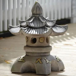 Statues & Sculptures Pagodas-Double Top Japanese Pagoda Stone Garden Ornament