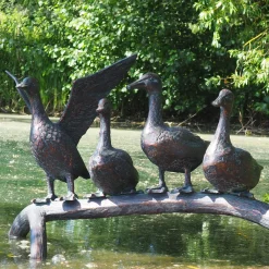 Statues & Sculptures Ducks-Duck Voyage Bronze Metal Garden Ornament