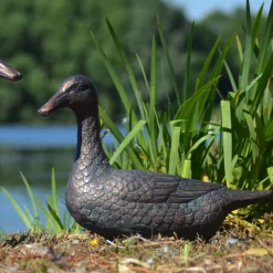 Statues & Sculptures Ducks-Ducks Aged Bronze Garden Ornaments