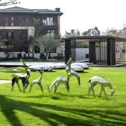 Statues & Sculptures Wildlife|Stags & Deers-Dynamic Deer 75cm Metal Garden Sculpture